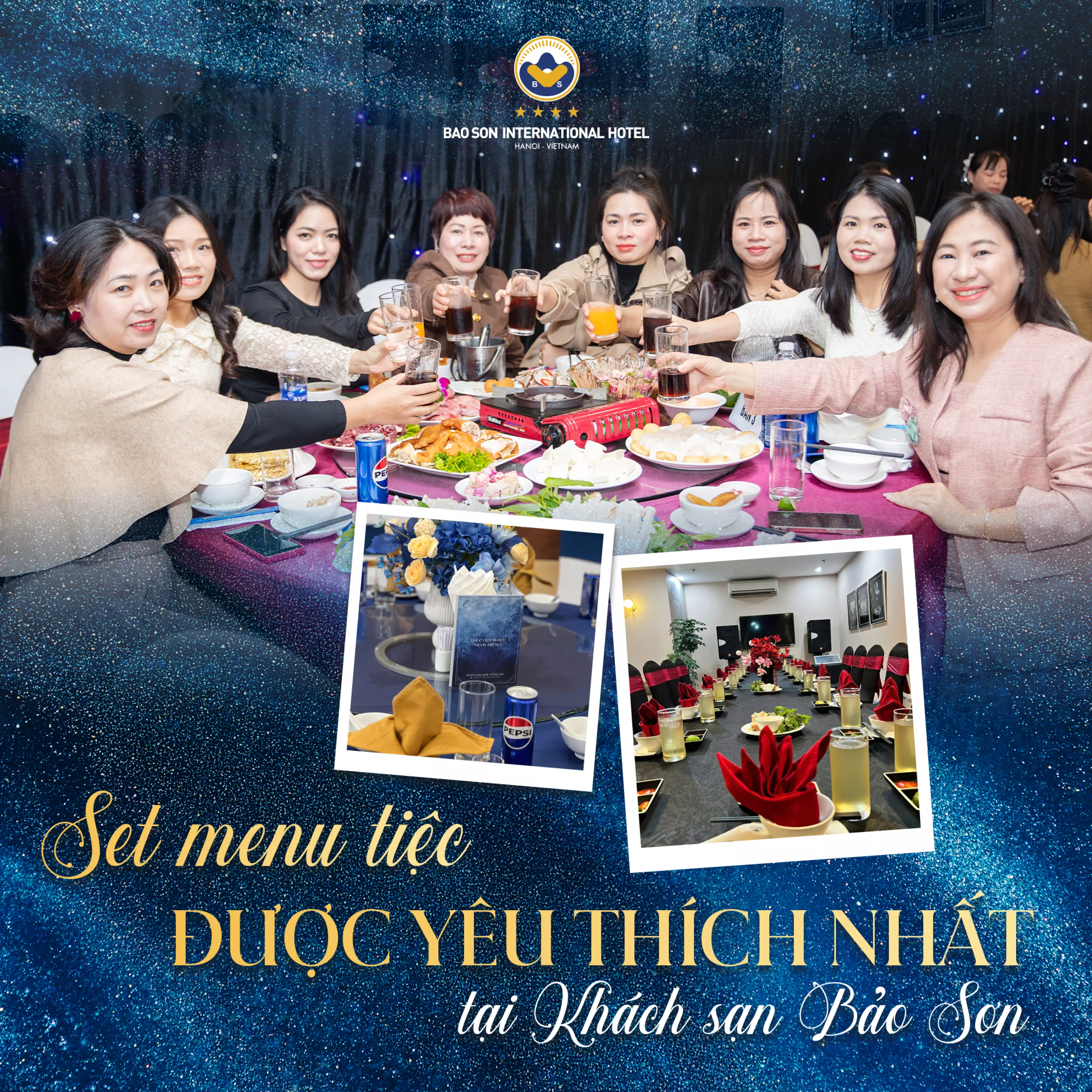 Gợi ý thực đơn tiệc 10 món hấp dẫn tại Khách sạn Quốc tế Bảo Sơn