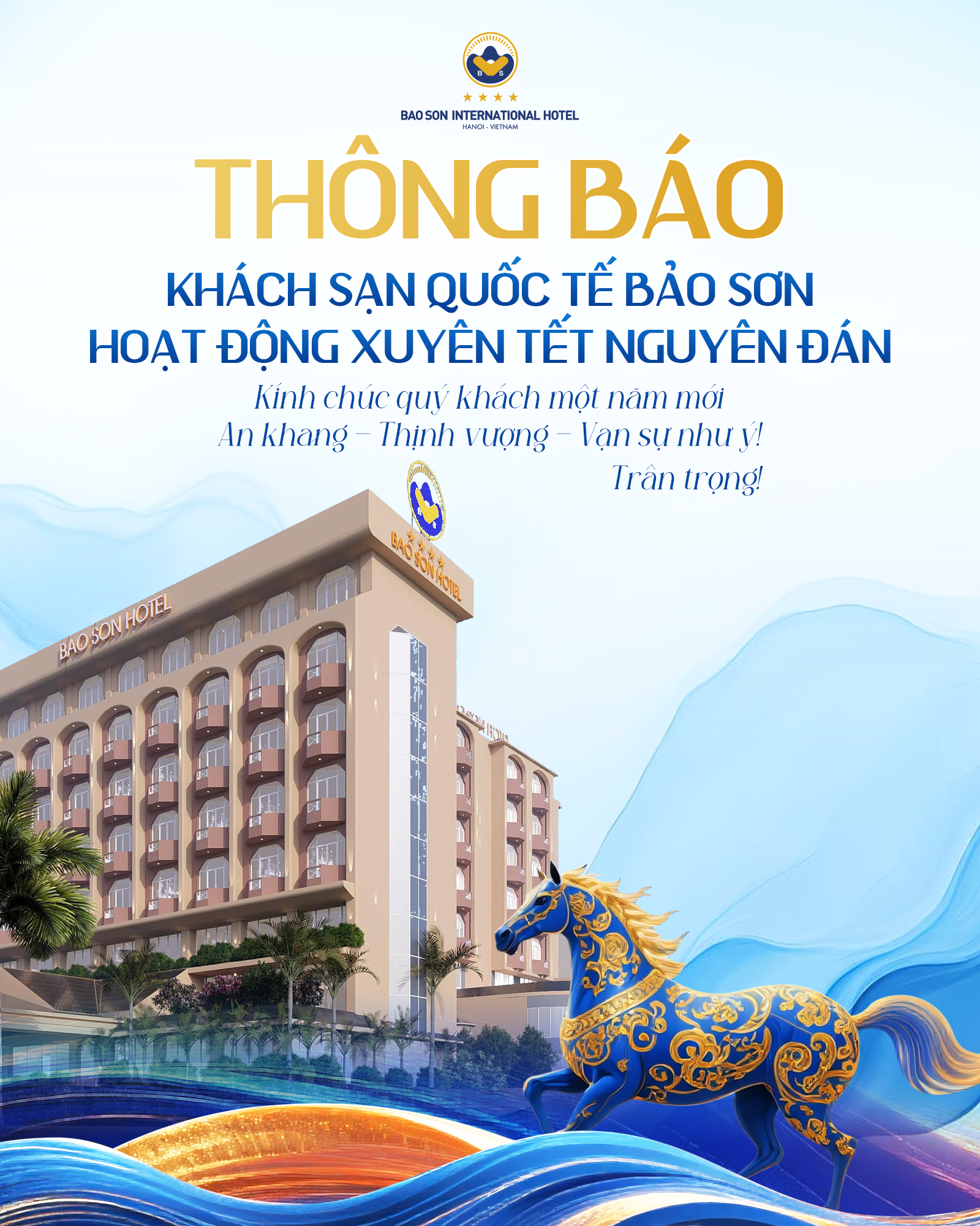 [THÔNG BÁO] KHÁCH SẠN QUỐC TẾ BẢO SƠN HOẠT ĐỘNG XUYÊN TẾT NGUYÊN ĐÁN 2026